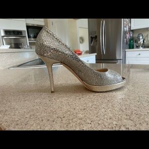 Jimmy choo Glit fabric champagne shoes LIKE NEW
